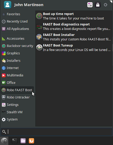 Robolinux series 12 Robo FAAST-Boot menu options